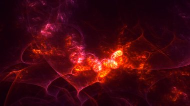 Soyut fraktal ışık arkaplanı 3 boyutlu oluşturuluyor