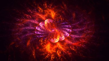 Soyut fraktal ışık arkaplanı 3 boyutlu oluşturuluyor