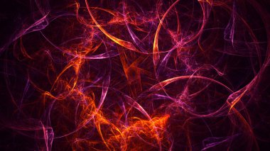 Soyut fraktal ışık arkaplanı 3 boyutlu oluşturuluyor