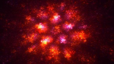 Soyut fraktal ışık arkaplanı 3 boyutlu oluşturuluyor