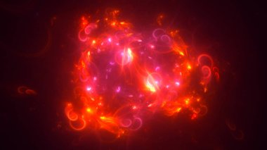 Soyut fraktal ışık arkaplanı 3 boyutlu oluşturuluyor