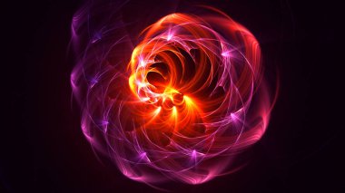 Soyut fraktal ışık arkaplanı 3 boyutlu oluşturuluyor