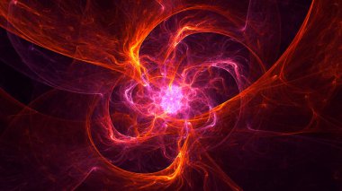 Soyut fraktal ışık arkaplanı 3 boyutlu oluşturuluyor