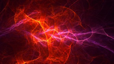 Soyut fraktal ışık arkaplanı 3 boyutlu oluşturuluyor