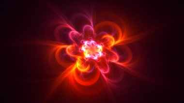 Soyut fraktal ışık arkaplanı 3 boyutlu oluşturuluyor