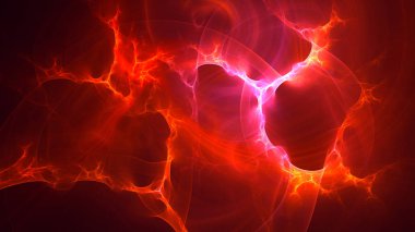 Soyut fraktal ışık arkaplanı 3 boyutlu oluşturuluyor