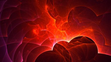 Soyut fraktal ışık arkaplanı 3 boyutlu oluşturuluyor