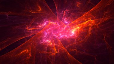 Soyut fraktal ışık arkaplanı 3 boyutlu oluşturuluyor