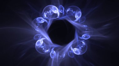 Soyut fraktal ışık arkaplanı 3 boyutlu oluşturuluyor