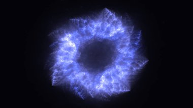Soyut mavi fraktal ışık arkaplanı 3 boyutlu oluşturuluyor