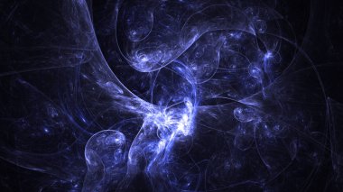 Soyut fraktal ışık arkaplanı 3 boyutlu oluşturuluyor