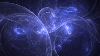Soyut mavi fraktal ışık arkaplanı 3 boyutlu oluşturuluyor