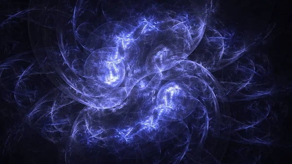 Soyut mavi fraktal ışık arkaplanı 3 boyutlu oluşturuluyor