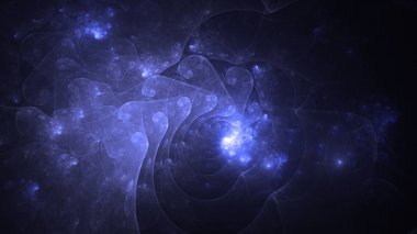 Soyut fraktal ışık arkaplanı 3 boyutlu oluşturuluyor