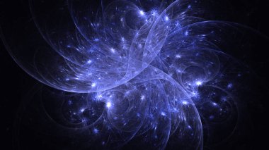 Soyut fraktal ışık arkaplanı 3 boyutlu oluşturuluyor