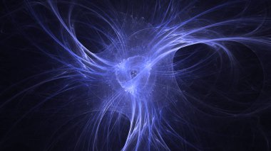 Soyut fraktal ışık arkaplanı 3 boyutlu oluşturuluyor