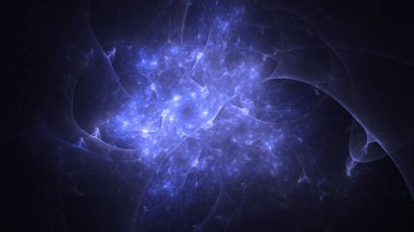 Soyut fraktal ışık arkaplanı 3 boyutlu oluşturuluyor