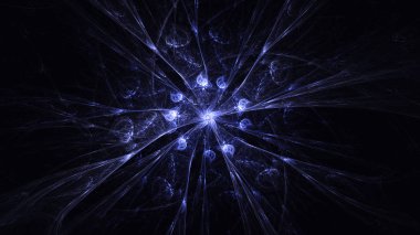 Soyut fraktal ışık arkaplanı 3 boyutlu oluşturuluyor