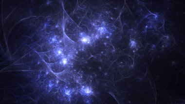 Soyut fraktal ışık arkaplanı 3 boyutlu oluşturuluyor