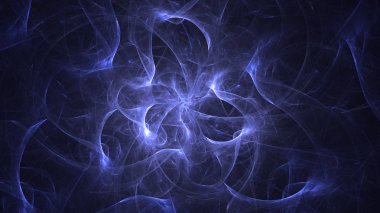 Soyut fraktal ışık arkaplanı 3 boyutlu oluşturuluyor