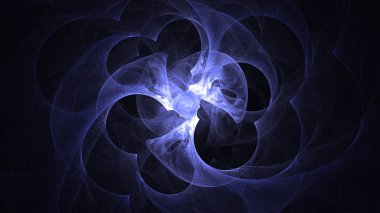 Soyut fraktal ışık arkaplanı 3 boyutlu oluşturuluyor