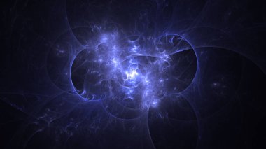 Soyut fraktal ışık arkaplanı 3 boyutlu oluşturuluyor