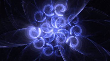 Soyut fraktal ışık arkaplanı 3 boyutlu oluşturuluyor