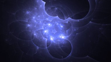 Soyut fraktal ışık arkaplanı 3 boyutlu oluşturuluyor