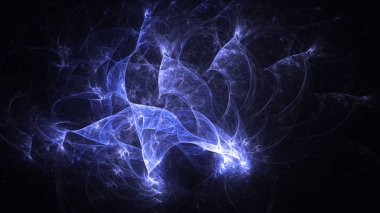 Soyut fraktal ışık arkaplanı 3 boyutlu oluşturuluyor