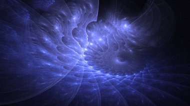 Soyut fraktal ışık arkaplanı 3 boyutlu oluşturuluyor