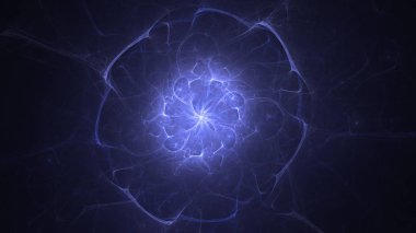 Soyut fraktal ışık arkaplanı 3 boyutlu oluşturuluyor