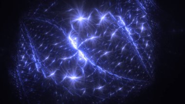 Soyut fraktal ışık arkaplanı 3 boyutlu oluşturuluyor