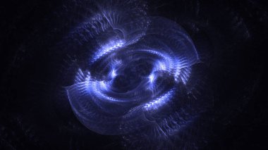 Soyut fraktal ışık arkaplanı 3 boyutlu oluşturuluyor