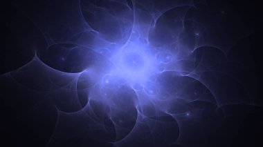 Soyut fraktal ışık arkaplanı 3 boyutlu oluşturuluyor