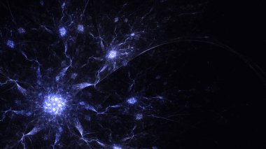 Soyut fraktal ışık arkaplanı 3 boyutlu oluşturuluyor