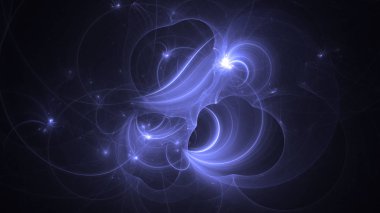 Soyut fraktal ışık arkaplanı 3 boyutlu oluşturuluyor