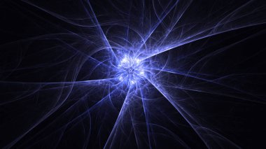 Soyut fraktal ışık arkaplanı 3 boyutlu oluşturuluyor