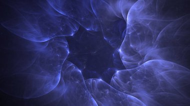 Soyut fraktal ışık arkaplanı 3 boyutlu oluşturuluyor