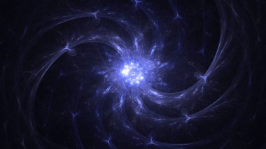Soyut fraktal ışık arkaplanı 3 boyutlu oluşturuluyor
