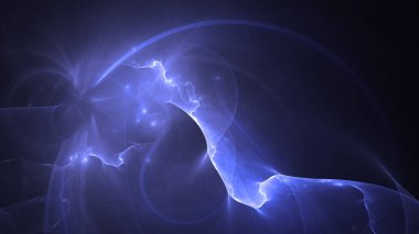 Soyut fraktal ışık arkaplanı 3 boyutlu oluşturuluyor