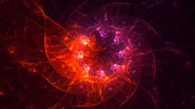 Soyut fraktal ışık arkaplanı 3 boyutlu oluşturuluyor