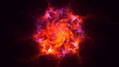 Soyut fraktal ışık arkaplanı 3 boyutlu oluşturuluyor