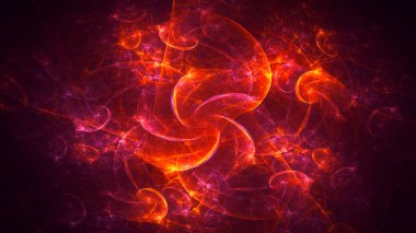 Soyut fraktal ışık arkaplanı 3 boyutlu oluşturuluyor