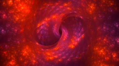 Soyut kırmızı fraktal ışık arkaplanı 3 boyutlu oluşturuluyor