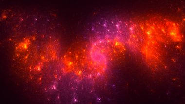 Soyut kırmızı fraktal ışık arkaplanı 3 boyutlu oluşturuluyor