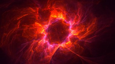 Soyut fraktal ışık arkaplanı 3 boyutlu oluşturuluyor