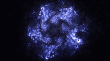 Soyut mavi fraktal ışık arkaplanı 3 boyutlu oluşturuluyor