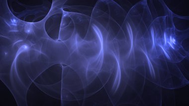 Soyut mavi fraktal ışık arkaplanı 3 boyutlu oluşturuluyor