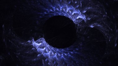 Soyut mavi fraktal ışık arkaplanı 3 boyutlu oluşturuluyor