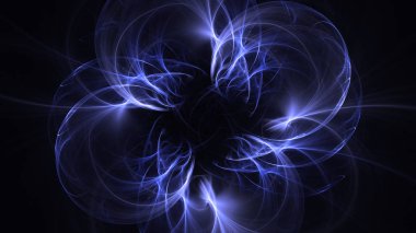 Soyut fraktal ışık arkaplanı 3 boyutlu oluşturuluyor